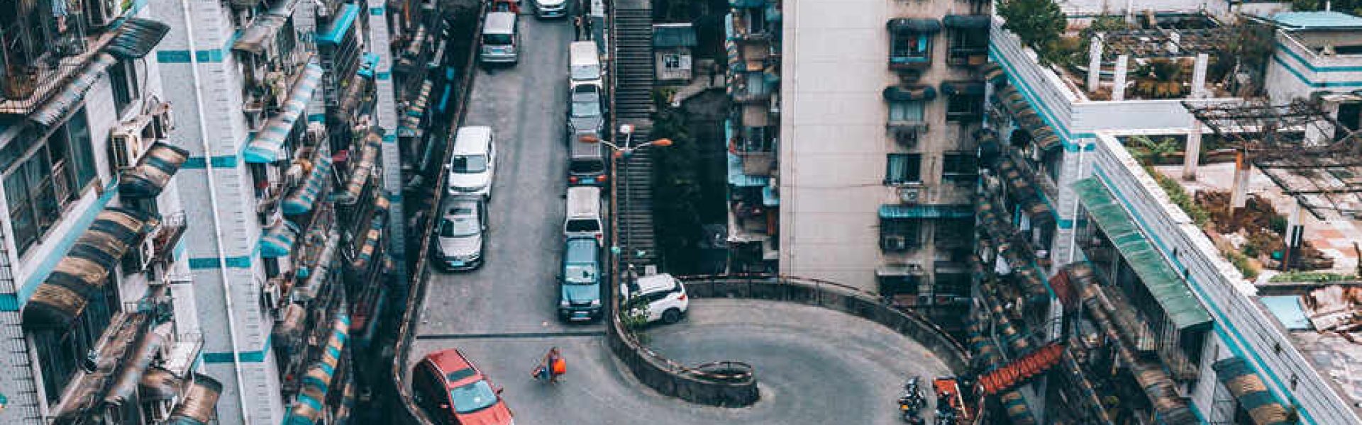 Aerial view of a road in Nan'an city, Chongqing, China